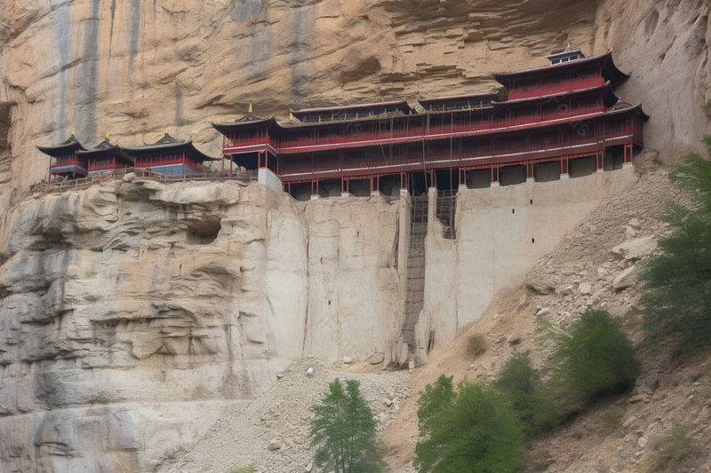 山上正在修建的寺庙建筑背景图,高清,摄影图,摄影图片,图片大全,摄影图免费下载